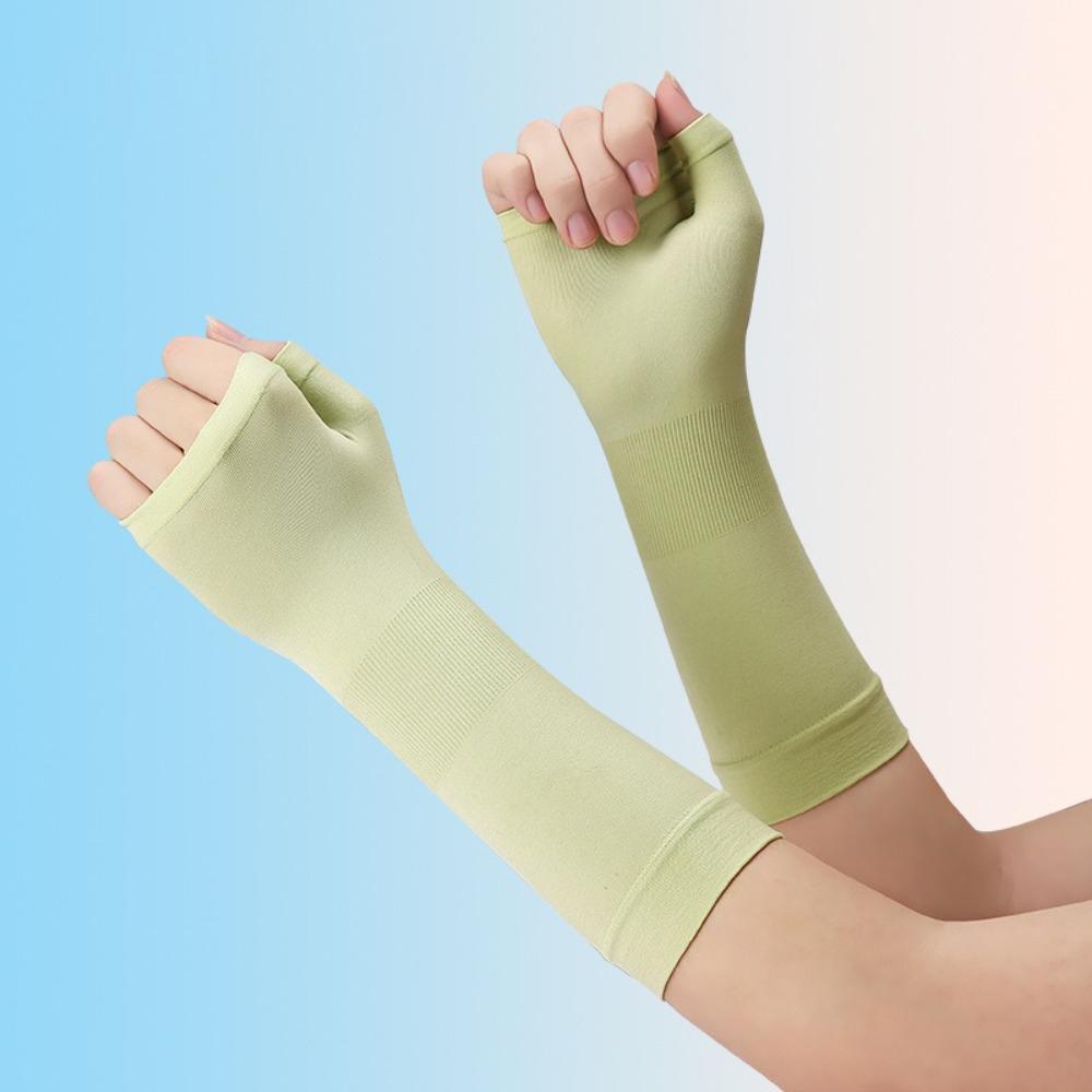Elastic Sunscreen Gloves Solid Color Driving Mittens New Ice Sleeves  Outdoor Sports