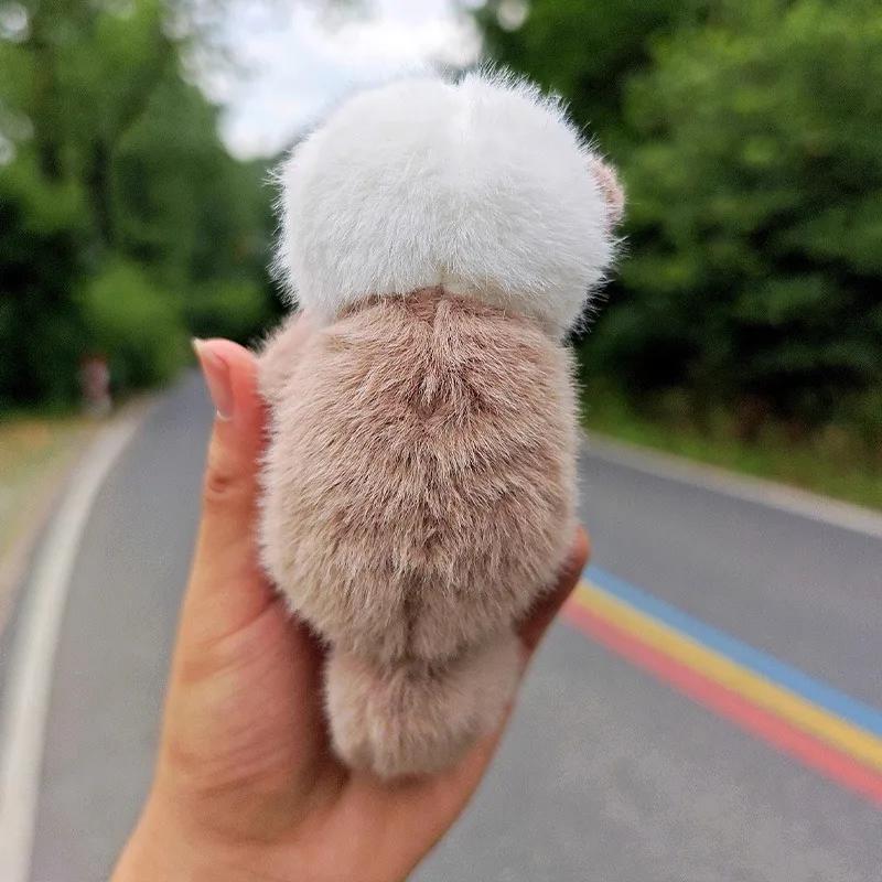 2pcs Fashion Lovely Plush Otters Holding Fish Key Chains Cartoon Cute Otters School Bag Pendant Keyring Funny Toy Student Gifts