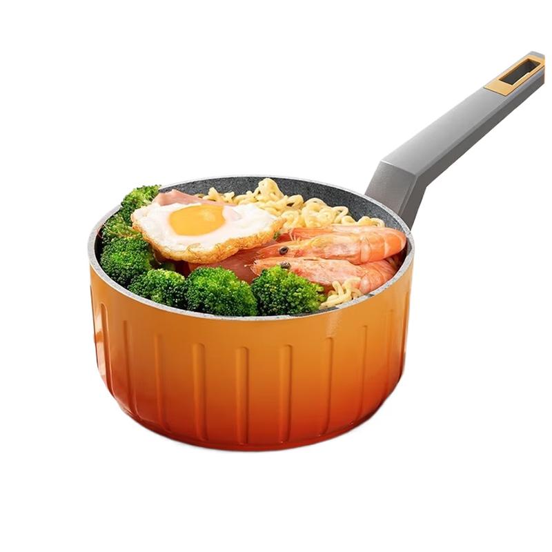 

16cm Pumpkin Non-stick Milk Pot with Lid