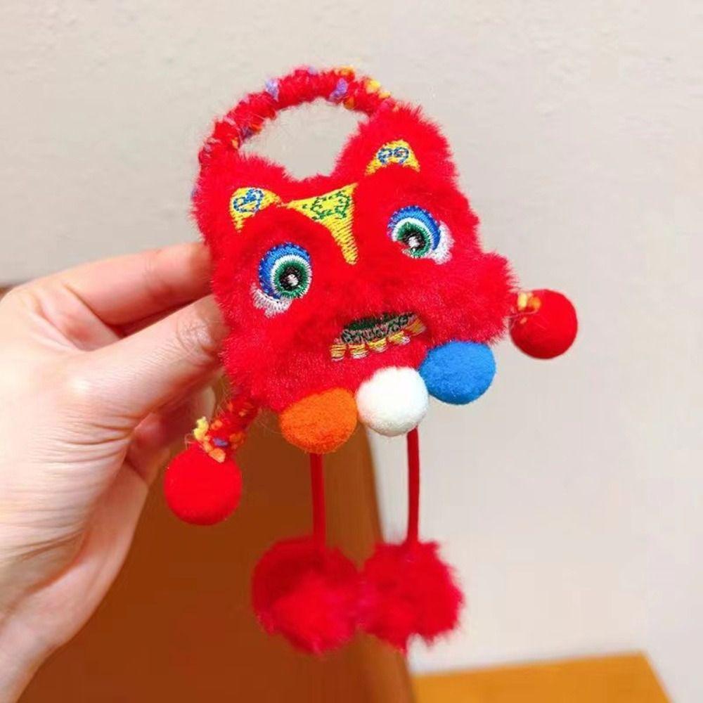 Ponytail Holder Lion Awakening Headwear Tassel Plush Elastic Hair Band New Year Hair Rope  Travel