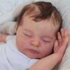 BZDOLL 20 Zoll 50 cm Weichvinyl Schläfriges Reborn Baby Mädchen Künstlerpuppe 3D-bemalte Haut mit sichtbaren Adern Schlafendes Neugeborenes Bebe Lebensecht Kinder Weihnachtsgeschenk