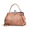 Vintage Einfarbig Weiches PU-Leder Damen Mode Schulter-Sling-Taschen Hohe Kapazität Einfacher Riemen Beutel Crossbody-Tasche Pendeln