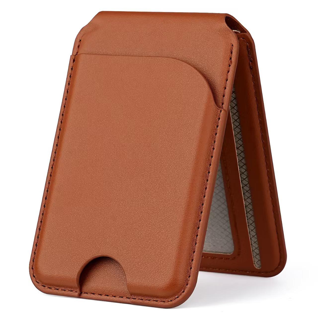 iPhone 17 Card Holder: Magnetic MagSafe Back Sticker & Stand with Document Storage Rotating Window Card Holder