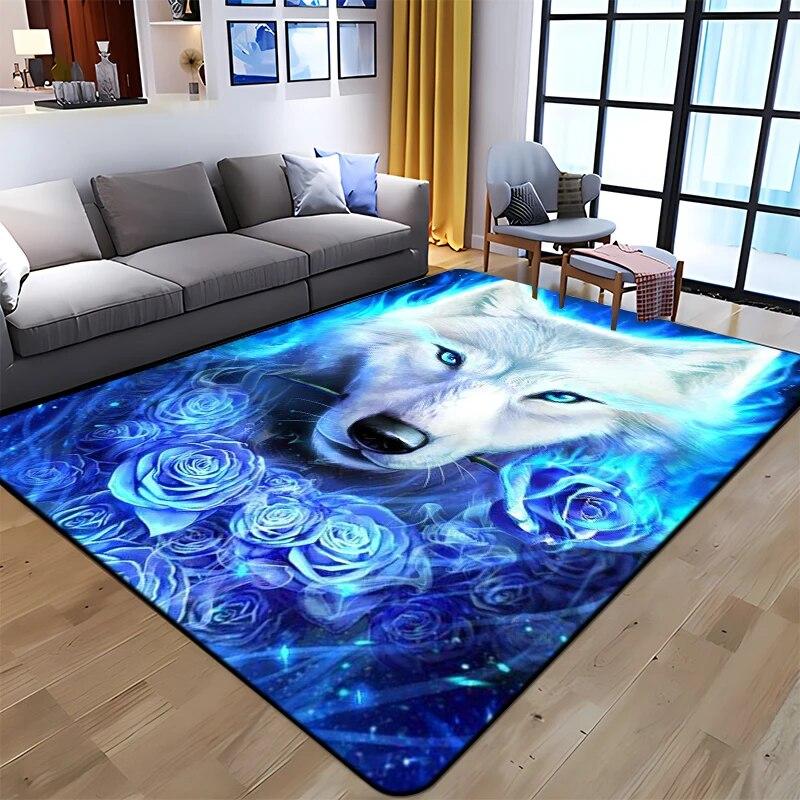 Best Selling Wolf Art Printed Carpet for Living Room Large Area Rug Soft Mat E-sports Chair Carpets Alfombra Gifts Dropshopping