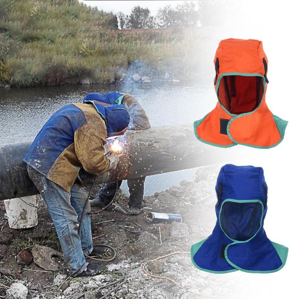 

Flame Retardant Work Cap Welding Protective Equipment Welding Hat Head Full Protective Cover синій