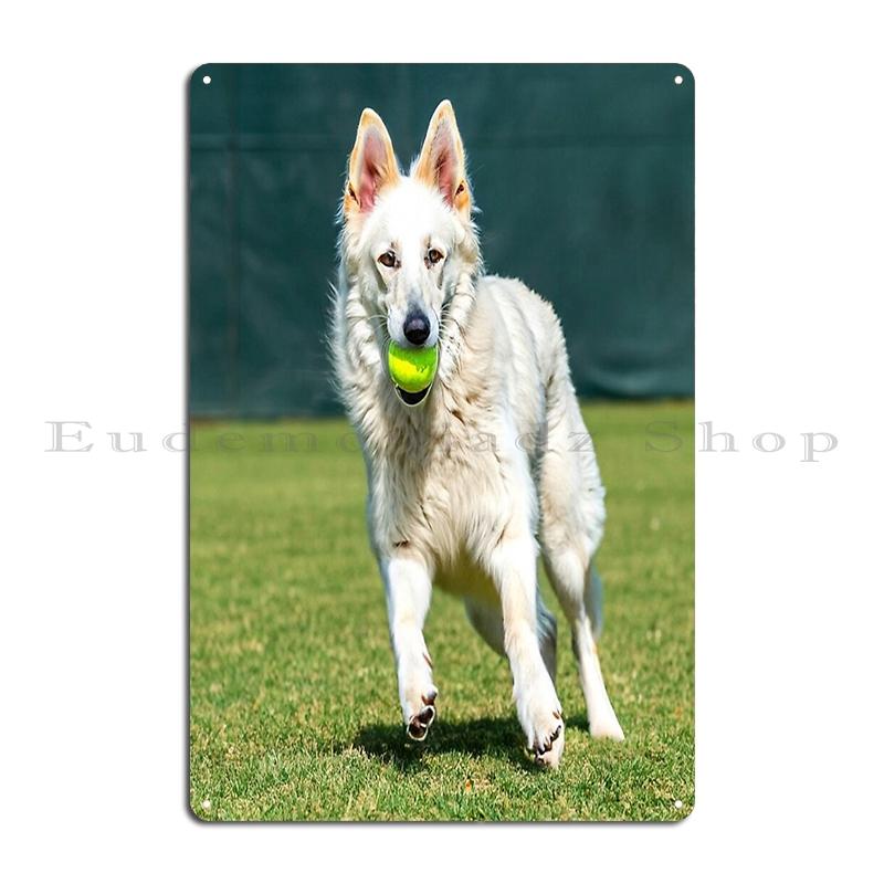 

White Swiss Shepherd Dog Metal Sign Wall Mural Cinema Rusty Iron Customize White Swiss Shepherd Tin Sign Poster 20x30cm