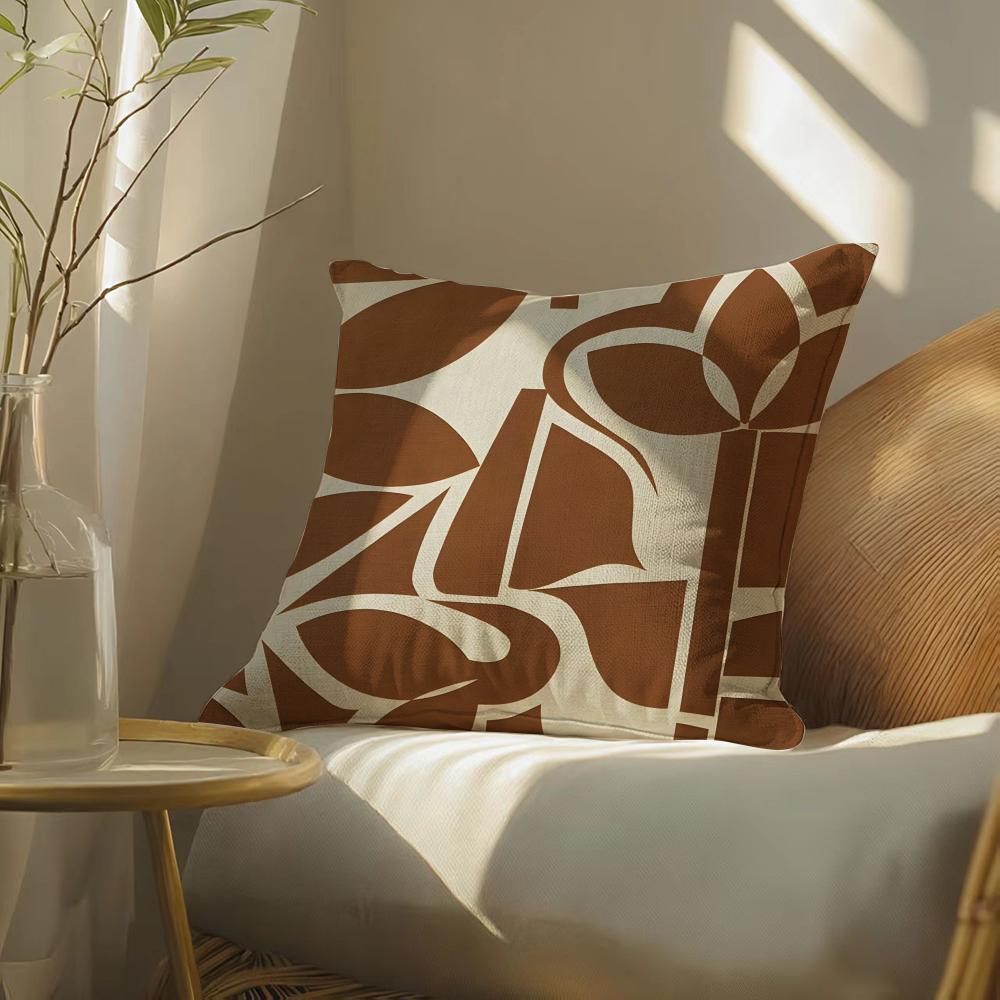 Creamywhitebrown Pillow Case Pillowcase, Double-Sided Printed, Sofa Cushion, Bedroom Headboard