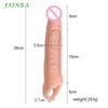 FXI 14-27cm Realistic  Sleeve Extender  Sleeve Dick Enlargement Delay Ejaculation Reusable Condom Men Sex Toys