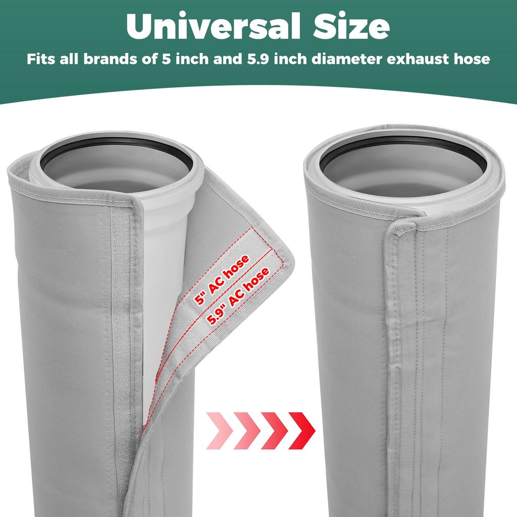 Portable Air Conditioner Hose Protection Cover AC Hose Duct Vent Cover for Most 5inch to 5.9inch Exhaust Hose Easy Installation