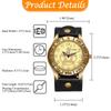Unisex Punk Watch with Leather Waterproof Analog Display with Crown and Quartz Genuine Leather Motorcycle Fashion Watch Perfect Gift for and Day