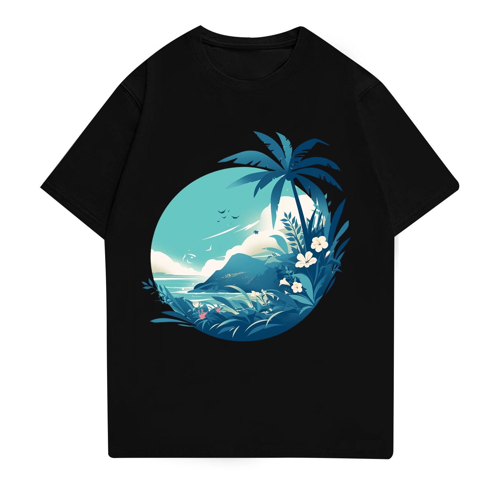 

Мужская рубашка с воротником-стойкой и коротким рукавом, свободная рубашка для отдыха и отдыха, мужская XL чёрный