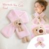 Kids Fall Winter Neck Warmer Bear Soft Plush Warm Scarf for Boys and Girls Outdoor