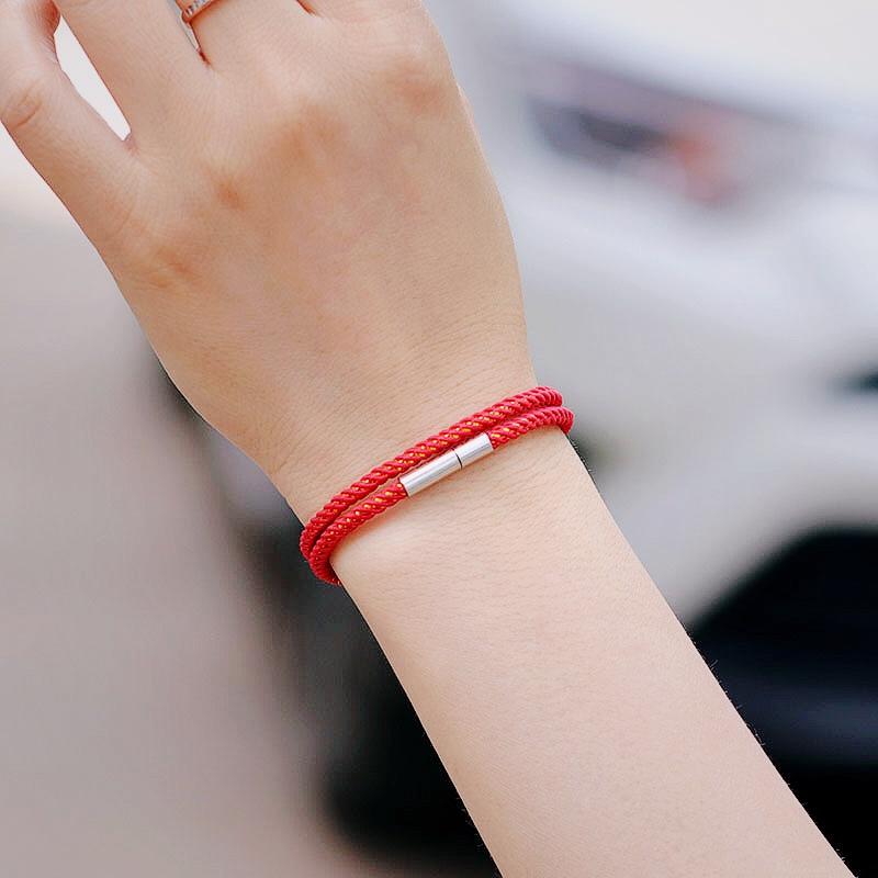 Simple Style Rope Bracelet Unisex Stainless Steel Braslet Lucky Red Braclet Gift For Lovers Fabric Brazalete Pulsera Joias