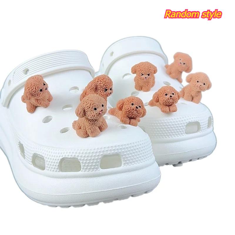 4/8PCS Summer Fashion Shoe Charms Set Accessories for Clogs Shoe Buckle Cute Teddy Dog DIY 3D Shoes Decorations for Bogg Bag