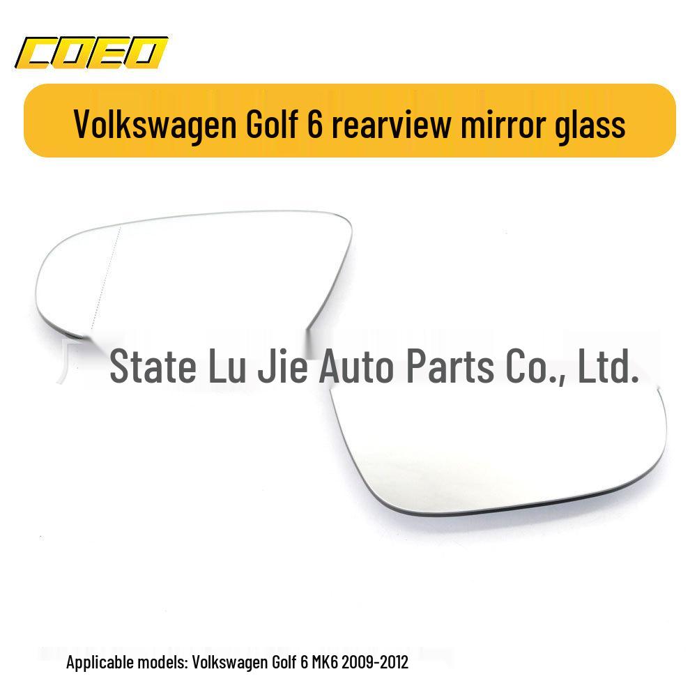 Rearview Mirror Lens White for 09-12 Volkswagen Golf 6 MK6 (Part #5K0857521)
