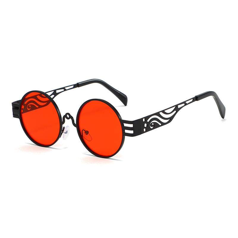 Персонализированные круглые солнцезащитные очки Модные полые дужки Металлические очки Для мужчин и женщин 2246