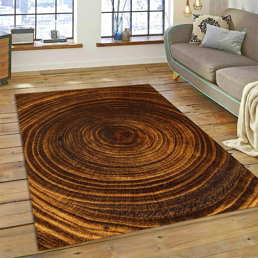 Color 3D Wood Grain Lines Rug Carpet for Living Room Bedroom Home Decor,Floor Mat Non-slip Decoration for Sofa Doormat Kid Gift