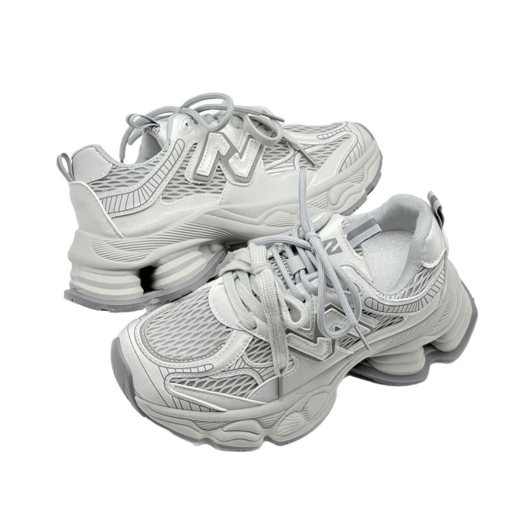 2025 Spring and Summer New Fashionable Versatile Thick-soled Heightening Dad Shoes Women's Ins Trendy Mesh Breathable Casual Sports Shoes