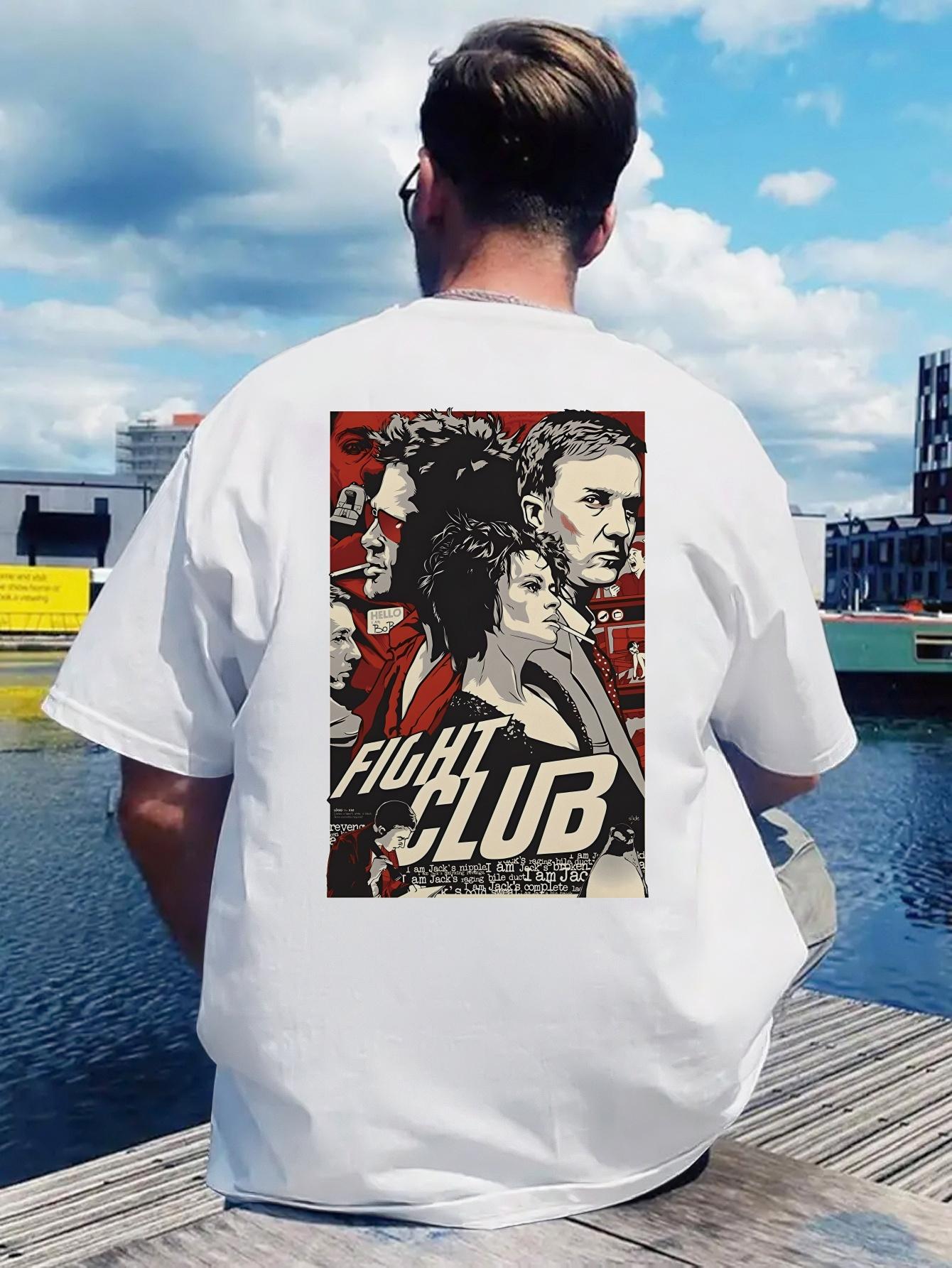 Vintage Rock Band Graphic T-shirt - Fight Club Inspired Design M