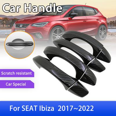Karbon Fiber Kapı kulp kılıfı Trim Fit SEAT Ibiza için MK5 6F KJ1 2017 2018 2022 Araba Aksesuarları Styling