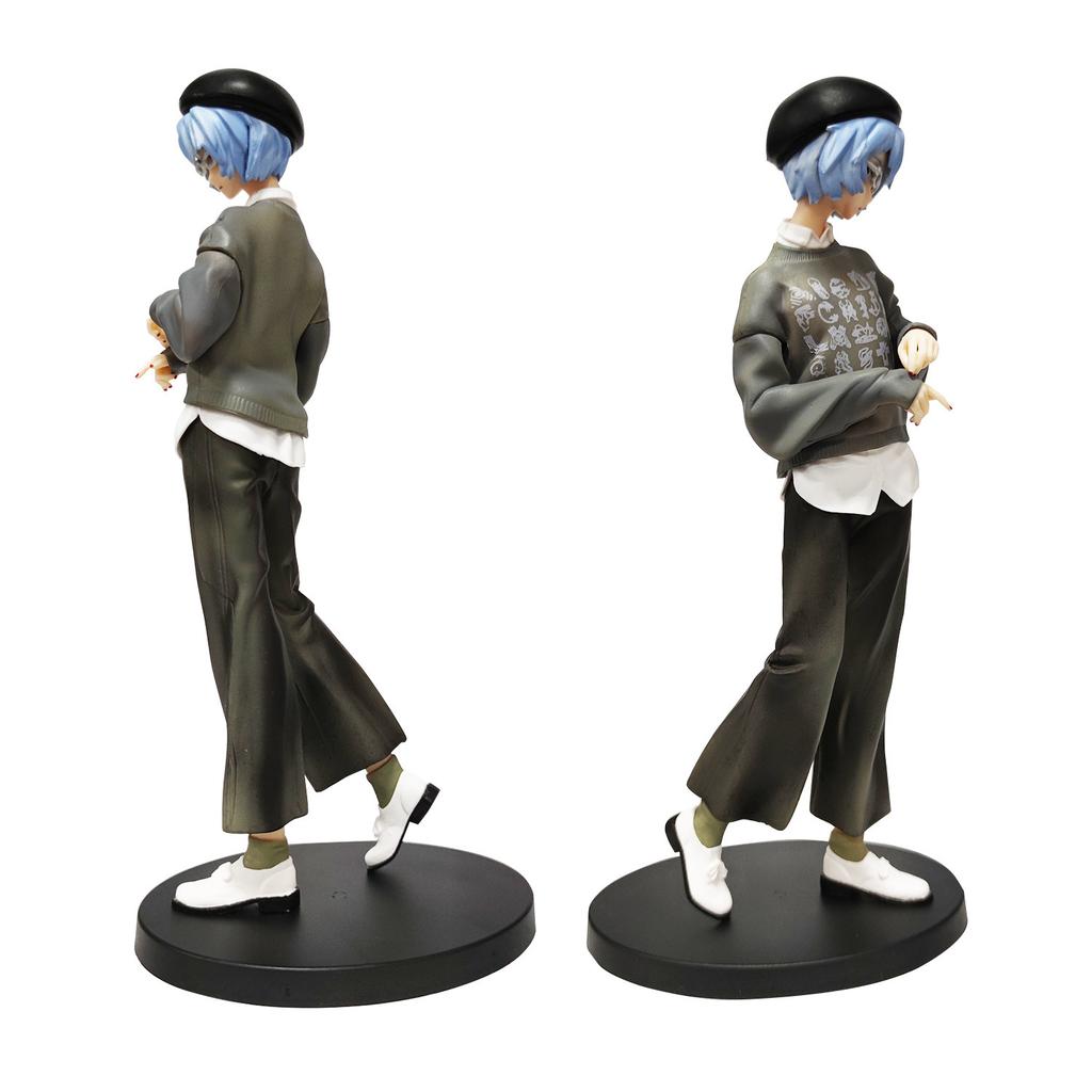 22CM NEON GENESIS EVANGELION Ayanami Rei Figure Ver.RADIO EVA Fashion Shirt Hat Dress Up Model Toy Gift Collection Aciton Figure