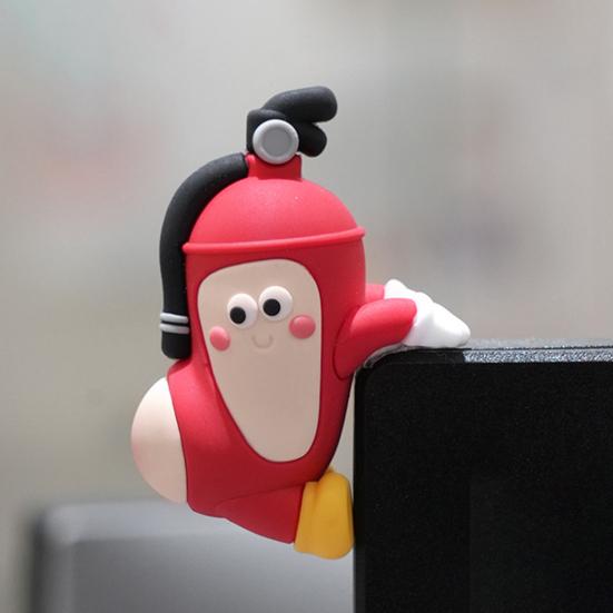 4 Buc Figurine Desen Animat Decorare Monitor Calculator Fruct Pisică Extinctor Girafă Zeul Bogăției Statuetă Sculptură Rășină Ornament Bord Mașină