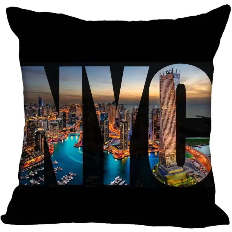 Individuelle New York City Quadratische Kissenhülle Individuelle Reißverschluss-Kissenbezughülle 45X45cm(Eine Seite)