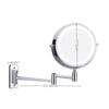 Wall Mounted Folding Arm Extend Bathroom Mirror With LED Light 10X Magnification Double Side Touch Dimming Makeup Mirrors