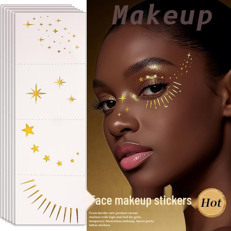 Waterproof Metallic Eye Tattoo Stickers - Realistic & Long-lasting for Party Makeup
