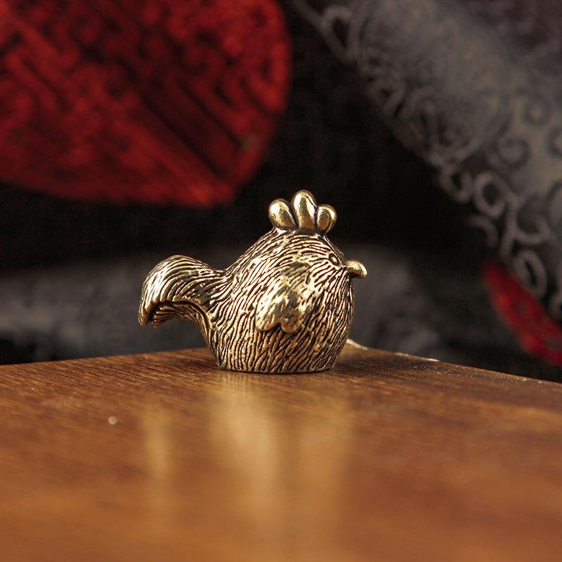 Brass 12 Zodiac Animal Head Sculpture Small Statue Desktop Ornaments Vintage Beast Figurines Mini Lucky Home Decorations Crafts