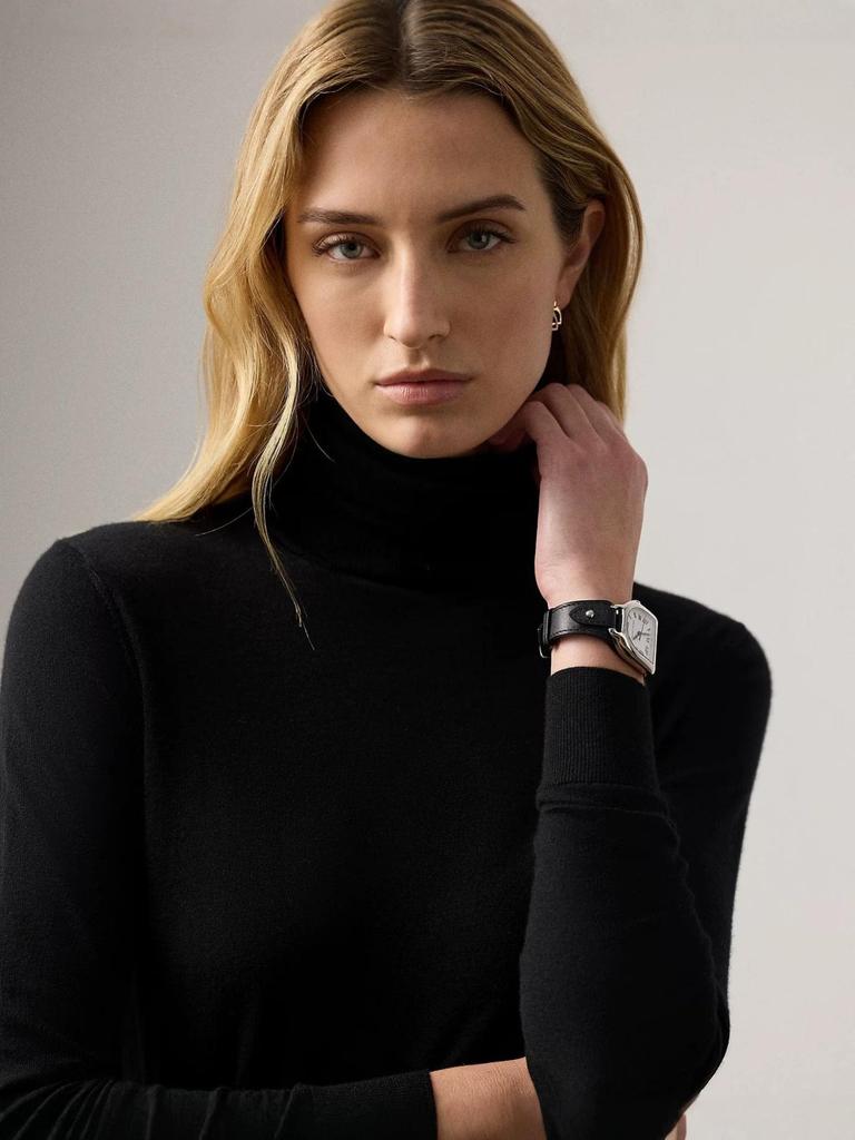 Autumn/Winter 2026 European & American Slimming Black High Neck Knit Sweater for Women