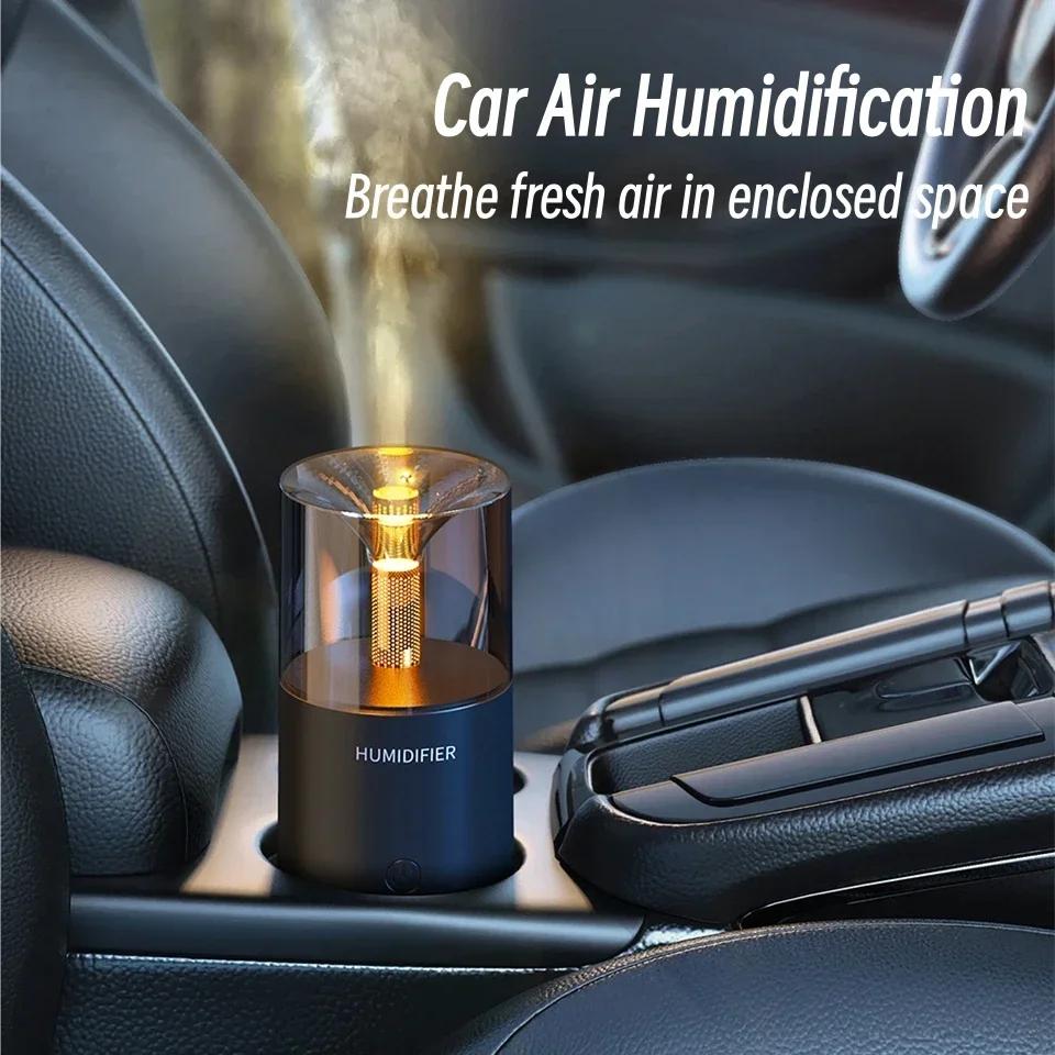 Kerzenlicht Aroma Diffusor USB Elektrisch Ultraschall Nebelmacher Luftbefeuchter für Zuhause Auto Mini Duft Ätherisches Öl Diffusor