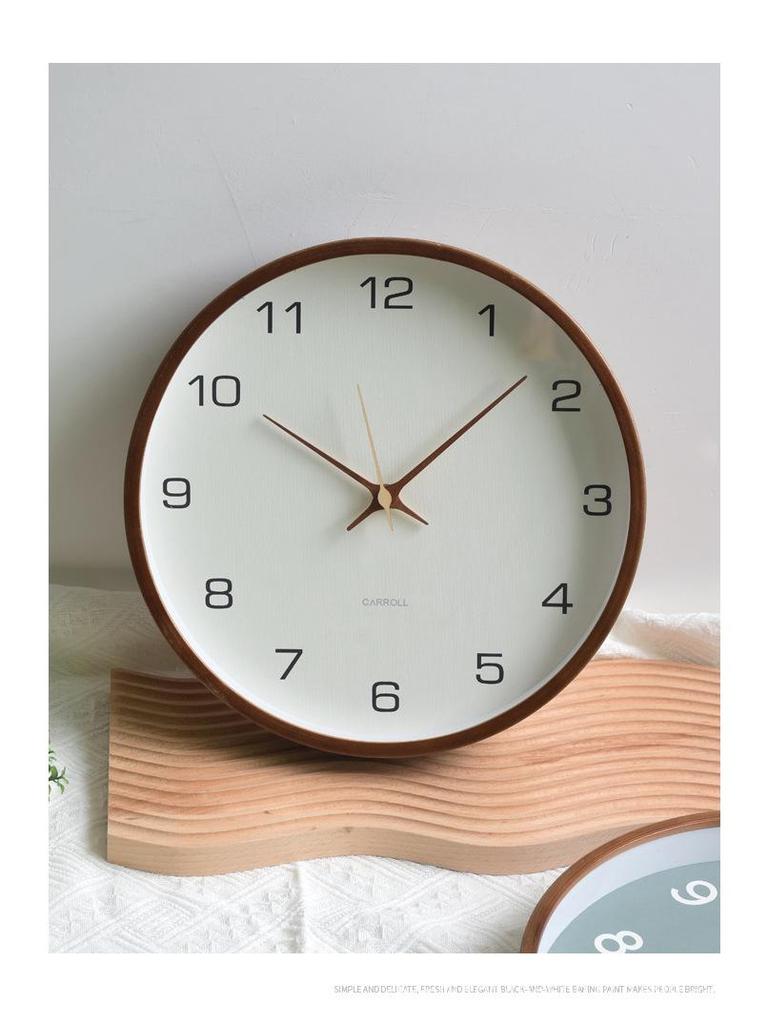 Nordic Solid Wood Silent Quartz Wall Clock - Creative Design for Living Room, Bedroom, Home Decor