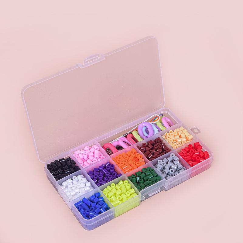 Perler & Hama Beads 15-Compartment Ring Set, 1200-Piece 3D Puzzle Educational Toy for Kids