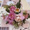 Rose Peony Artificial Flower Vintage Silk Fake Flower Bouquet Wedding Decor Home