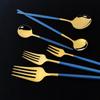6 unids/set juego de tenedor de pastel negro vajilla de acero inoxidable para ensalada de frutas tenedor pequeño espejo cubiertos accesorios de cocina