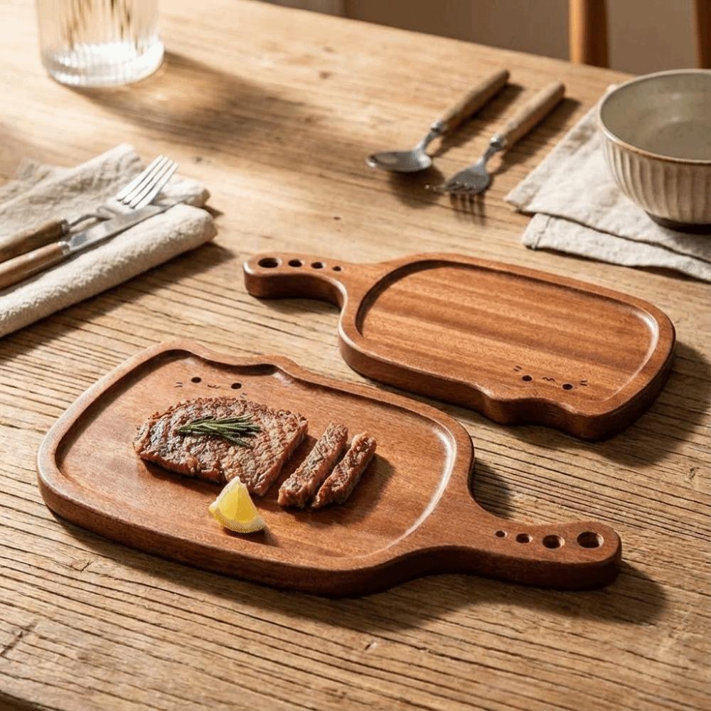 Massivholz Obst Schneidebrett Verdickt Kätzchenform Steaktablett Esszimmer