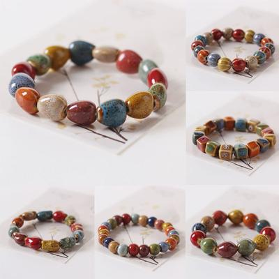Ceramic Bracelet Jewelry Fashion Flower Glaze Bead Bracelet Multicolor Casual Bohemian Bracelet