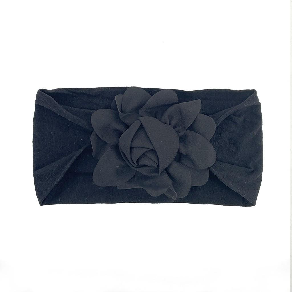 

Осенняя детская однотонная цветочная нейлоновая эластичная повязка на голову с бутоном