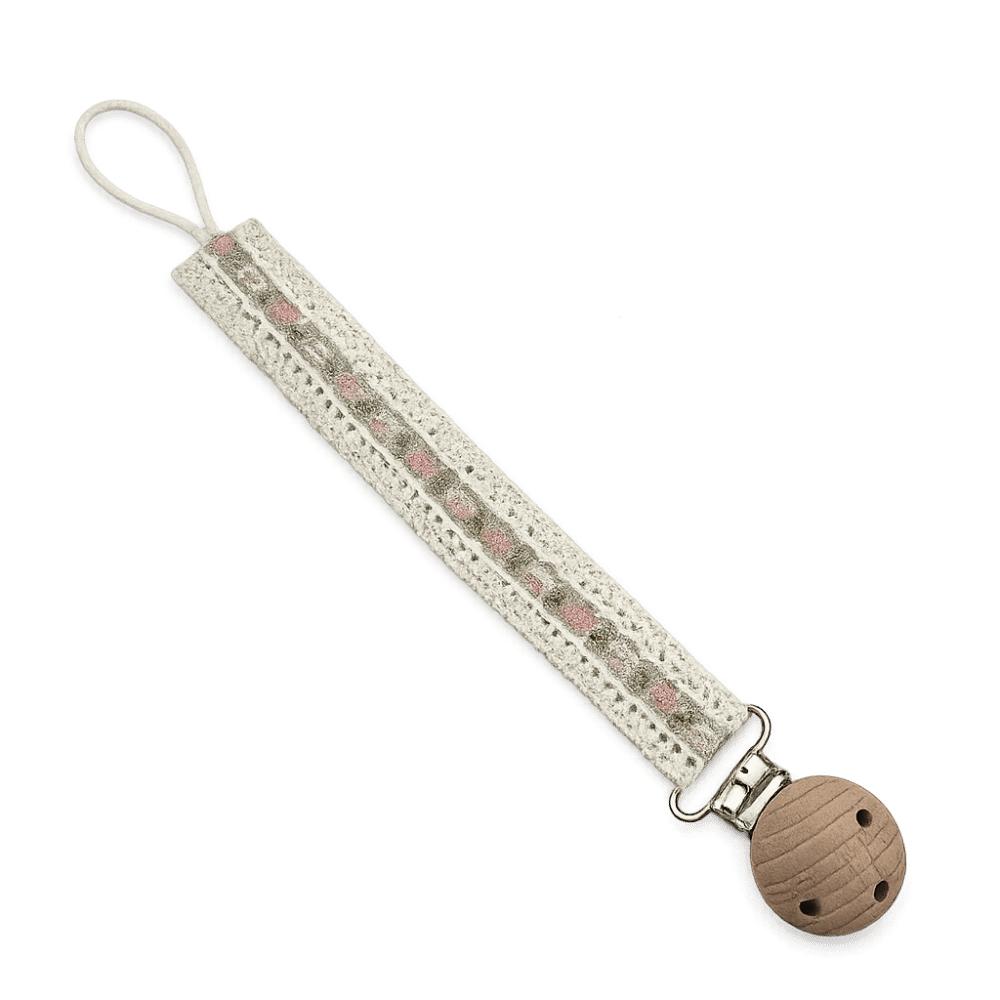 Spitze Blumenmuster Dummy-Brustwarzenhalter PP Stickerei Schnullerclips Mädchen