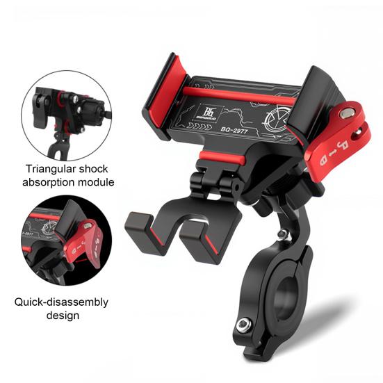 Bicycle Phone Holder Handlebar Stem Mount Lightweight Aluminum Alloy 360-Degree Rotation Anti-slip