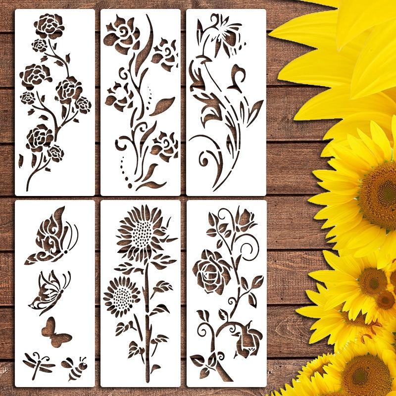Wildflower Painting Template  Reusable Painting  Flowers and Plants  Inkjet Pet Graffiti  Washable