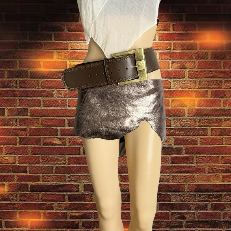 Extra-wide Belt, Retro Leather Clothing, Nightclub Lady Punk Style Belt, Riveted Decorative Belt