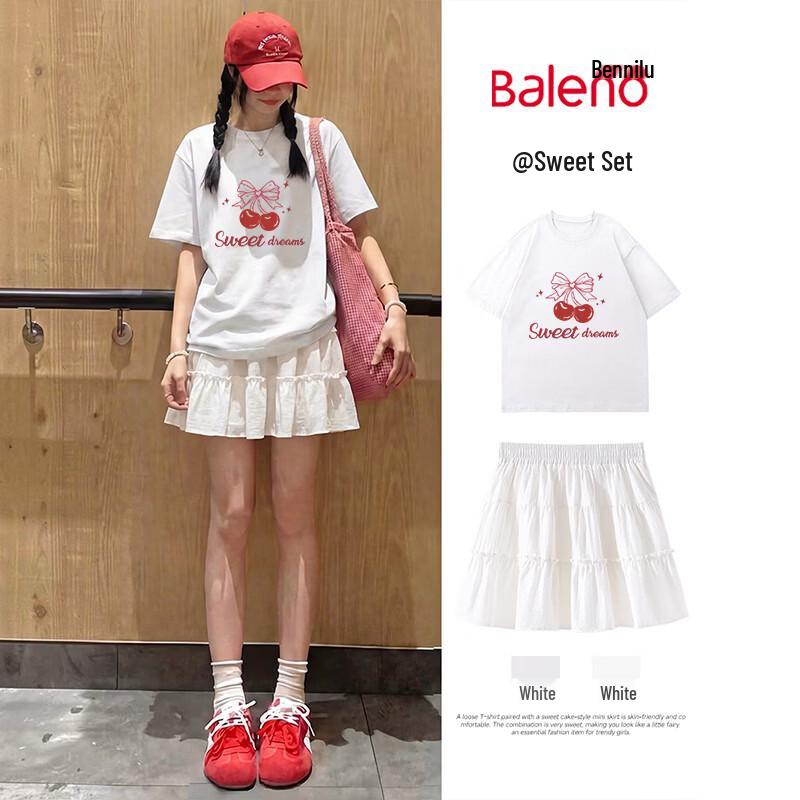

Baleno Women s Cotton T-Shirt & Skirt Set L