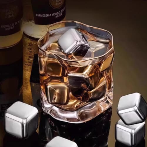 [Authentic Beer Cube] Grand Prize Winner On TV: Ice Cubes, Never-Melting Stainless Steel Ice, Perfect Gift for Birthdays, Father's Day, Respect for Th