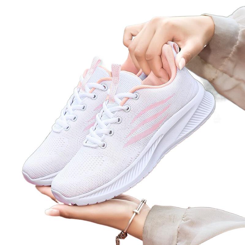 Outdoor casual sports shoes women's 2025 new spring and summer mesh breathable lightweight soft sole shock-absorbing casual shoes running shoes