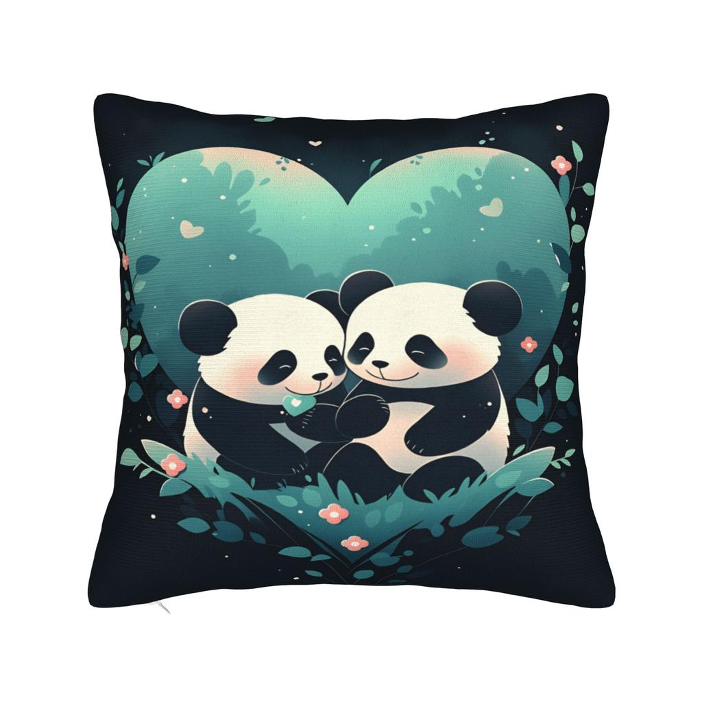 Cute Panda Pillow Case Square Pillow Cover For Living Room Bed Chair Funny Cushion Cover