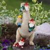 Dinosaur Gnomes Garden Statues Art Decor, Dwarf Statue Garden Decor Yard Decorations Outdoor Tabletop Decoration Sculpture