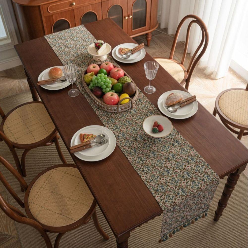 Cotton Table Runner Jacquard Tablecloth INS Table Cover  Table Decor