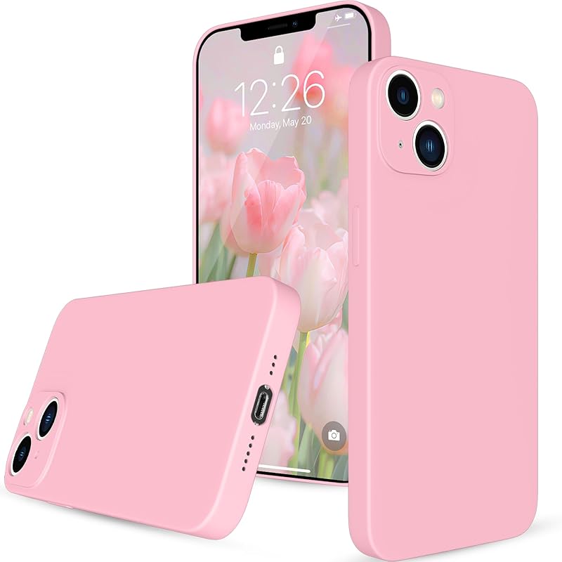 Compatible with iPhone 14 Plus Case White, Liquid Silicone Case for iPhone 14 Plus Full Body Protective Phone Case Cover with Microfiber Lining 6.7